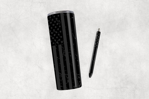 Matte black American flag distressed Pen Wrap and Tumbler Design SET, Epoxy  Pen Wraps, PNG, Instant digital download sublimation, waterslide
