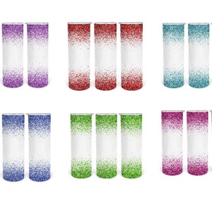 Glitter Bundle seamless 20 oz Skinny Tumbler Sublimation Design Template Download PNG DIGITAL 6 colors