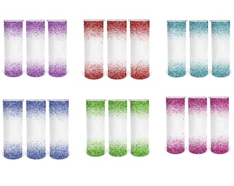 Glitter Bundle seamless 20 oz Skinny Tumbler Sublimation Design Template Download PNG DIGITAL 6 colors