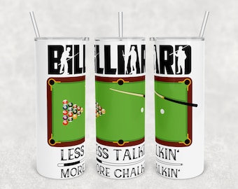 20 oz Skinny Tumbler Sublimation Design Template Download PNG DIGITAL Billiard pool table 20oz wrap seamless