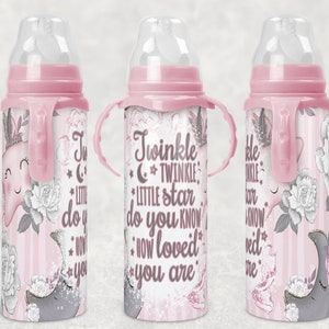 8oz Baby Bottle Sublimation Design, Boho Elephant 8oz Baby Bottle  Sublimation Design, Boho Elephant PNG, Instant Download, Tumbler Template