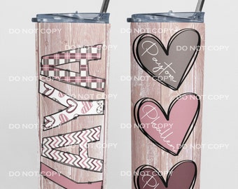 Yaya doodle hearts add names and hearts, Mother's day, 20 oz Skinny Tumbler Sublimation Design Template Download PNG DIGITAL 20oz wrap