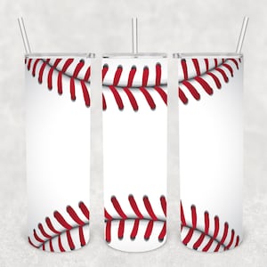 20 oz Skinny Tumbler Sublimation Design Template Download PNG DIGITAL Baseball seams blank  download 20oz wrap