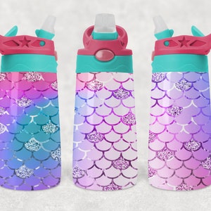 Mermaid kid flip top tumbler straight and tapered sublimation design digital download PNG
