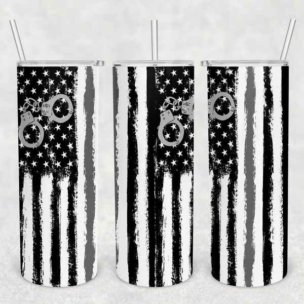 20 oz Skinny Tumbler Sublimation Design Template Download PNG DIGITAL distressed flag seamless wrap thin grey line gray silver