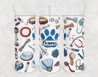 20 oz Skinny Tumbler Sublimation Design Template Download PNG DIGITAL Vet tech seamless wrap #Vetlife vet veterinarian, add name