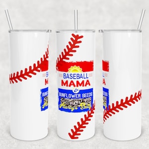 20 oz Skinny Tumbler Sublimation Design Template Download PNG DIGITAL Baseball Mama sunflower seeds salty 20oz wrap