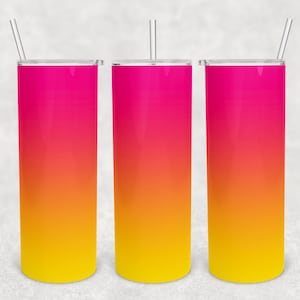 20 oz Skinny Tumbler Sublimation Design Template Download PNG DIGITAL Pink orange yellow ombre background  download Seamless wrap 20oz