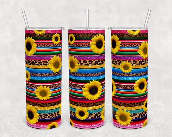 Serape Tumbler wrap, Sunflower 20oz Skinny Tumbler sublimation designs –  Rusty Roost Designs