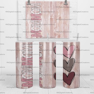Mommom doodle paws add names and hearts, Mother&#39;s day, 20 oz Skinny Tumbler Sublimation Design Template Download PNG DIGITAL 20oz wrap