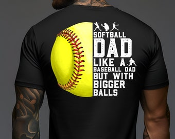 Softball dad like a baseball dad but with bigger balls, softball shirt design, Father's day, Sublimation, Digital download Shirt PNG, DTF