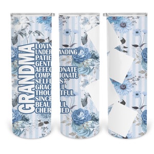 20 oz Skinny Tumbler Sublimation Design Template Download PNG DIGITAL Grandma photo frame personalize  download 20oz wrap