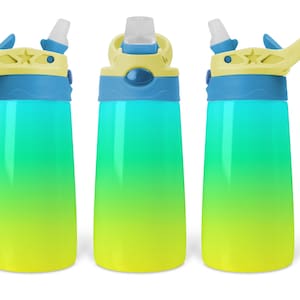 Ombre Blue yellow green tumbler straight and tapered sublimation design digital download PNG flip top tumbler seamless