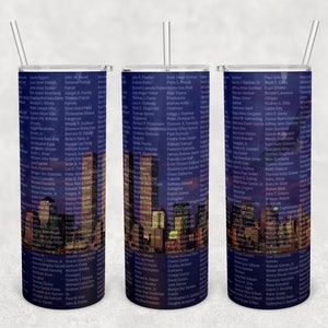 911 20th Anniversary memorial names American 20oz Skinny Tumbler Sublimation Design Download PNG DIGITAL seamless wrap 20oz twin towers 9.11