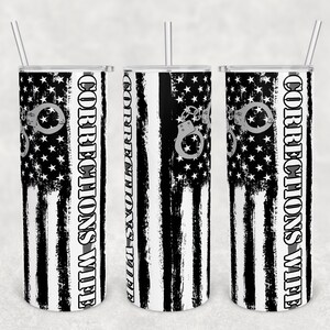 20 oz Skinny Tumbler Sublimation Design Template Download PNG DIGITAL Corrections wife flag seamless  wrap thin grey line grey silver