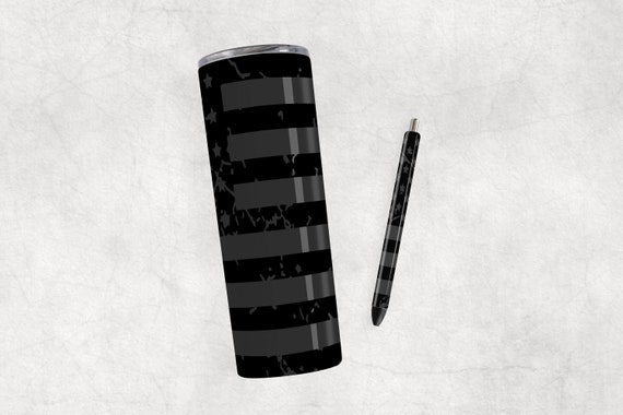 Matte black distressed American flag Pen Wrap and Tumbler Design SET, Epoxy  Pen Wraps, PNG, Instant digital download sublimation, waterslide