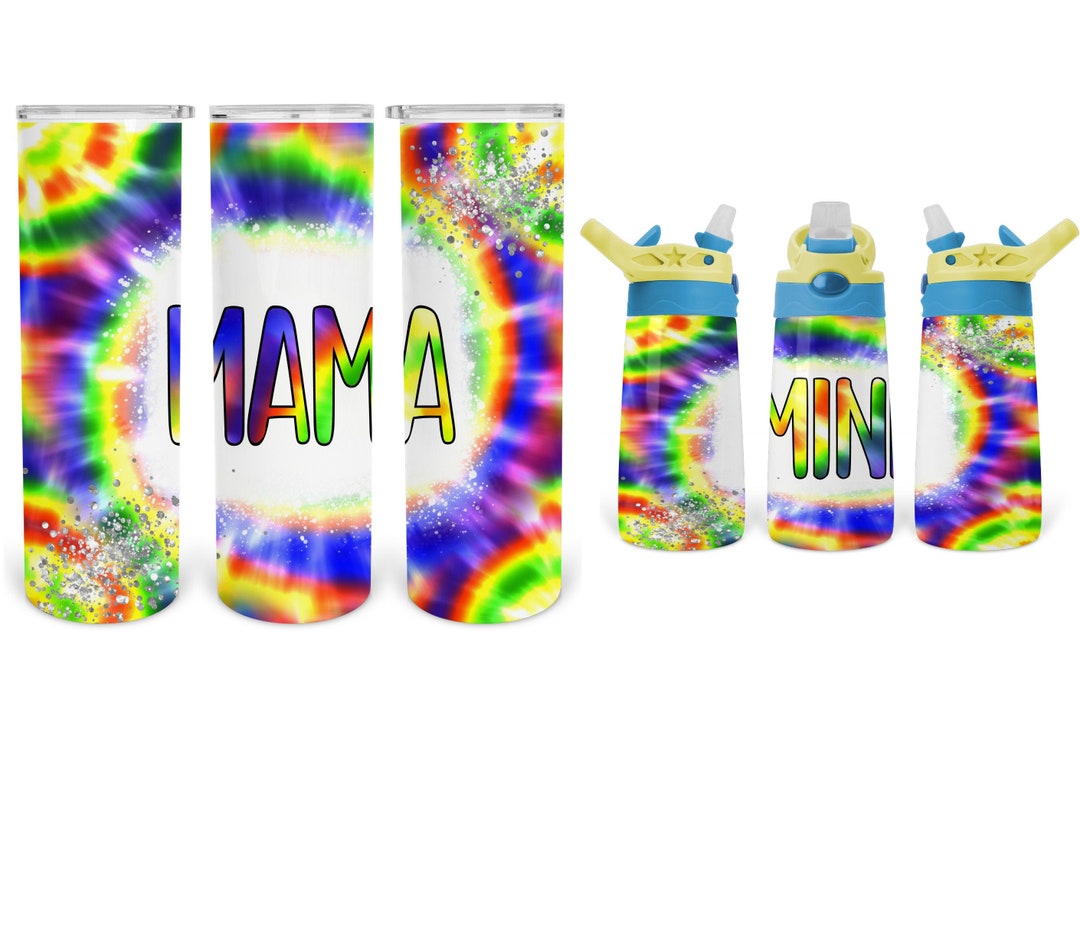 Seamless Tie Dye Mama and Mini Mommy & Me 20 Oz Skinny Tumbler ...