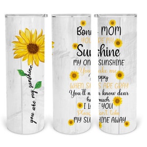 20 oz Skinny Tumbler Sublimation Design Template Descargar PNG DIGITAL You are my Sunshine Bonus Mom seamless download 20oz wrap step mom