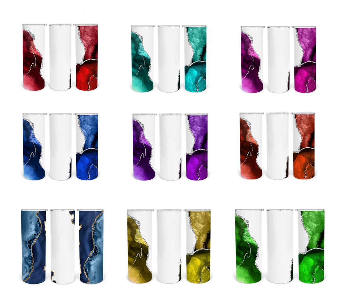 Glitter Agate Bundle Geode 20 Oz Skinny Tumbler Sublimation Design ...
