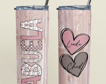 Abuela doodle hearts add names and hearts, Mother's day, 20 oz Skinny Tumbler Sublimation Design Template Download PNG DIGITAL 20oz wrap