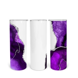 20 oz Skinny Tumbler Sublimation Design Template Download PNG DIGITAL Agate Purple geode  download 20oz wrap