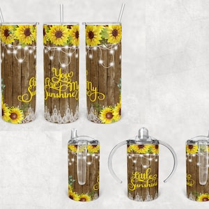 Eres mi sunshine little sunshine tumbler sippy bundle mami and me Skinny Tumbler Sublimation Design Template Descargar PNG DIGITAL 20oz