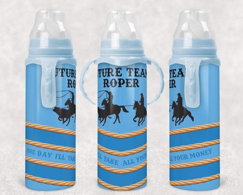 Future Team Roper Cowboy Team Roping Baby Bottle Sublimation Tumbler ...
