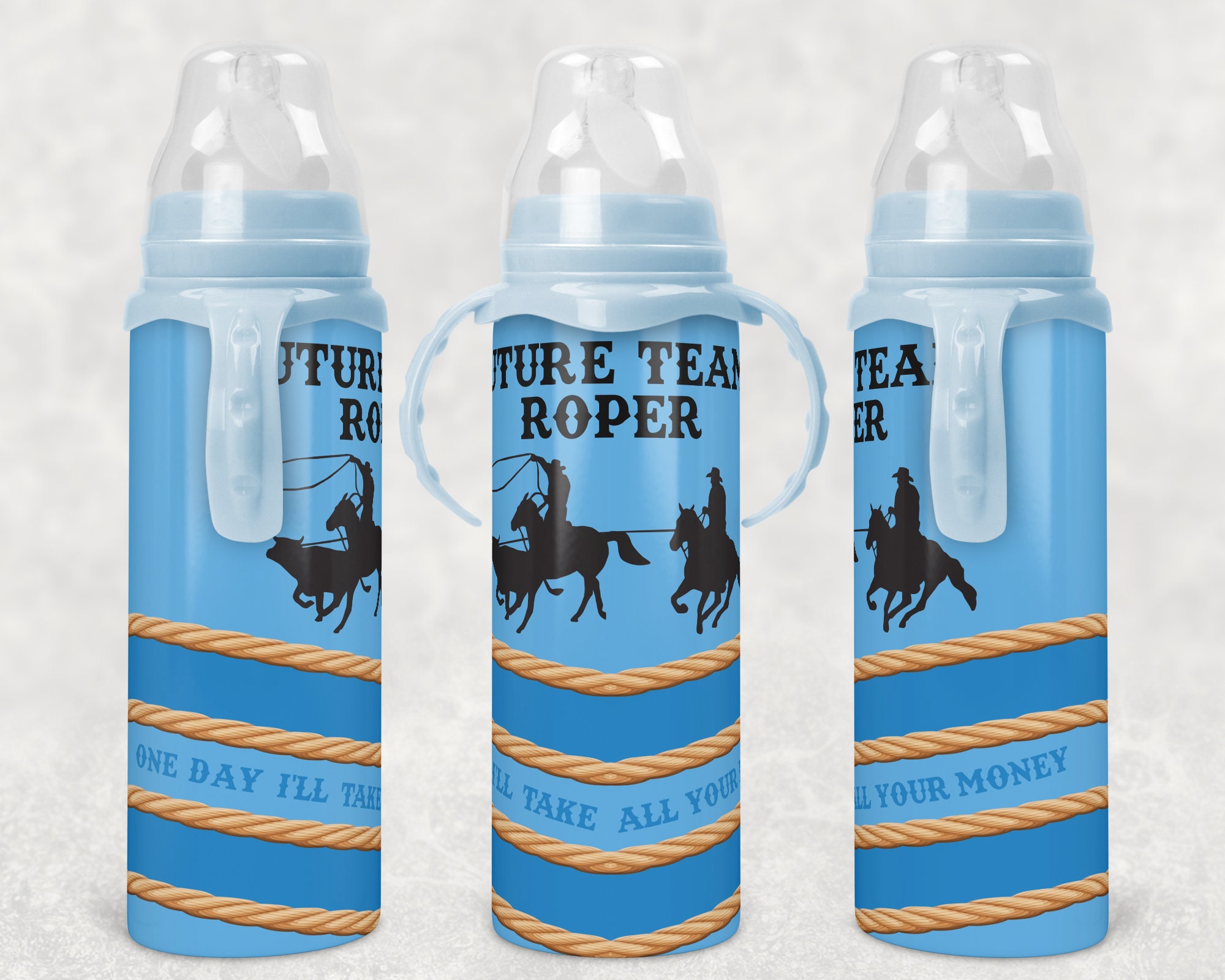 Future Team Roper Cowboy Team Roping Baby Bottle Sublimation Tumbler ...