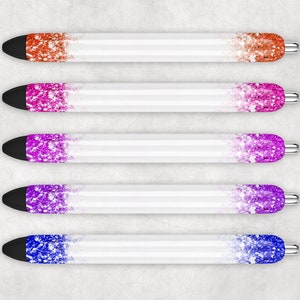 Glitter bleach Pen Wrap Design SET, Epoxy Pen Wraps, PNG, Instant digital download sublimation, waterslide