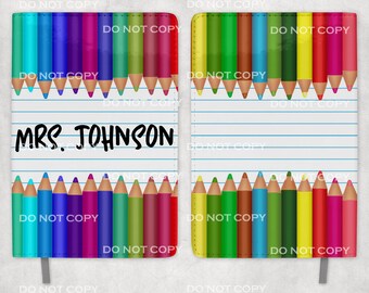 Gift for teacher, colored pencil lines paper journal, teacher appreciation, sublimation journal digital design, PNG, Instant download