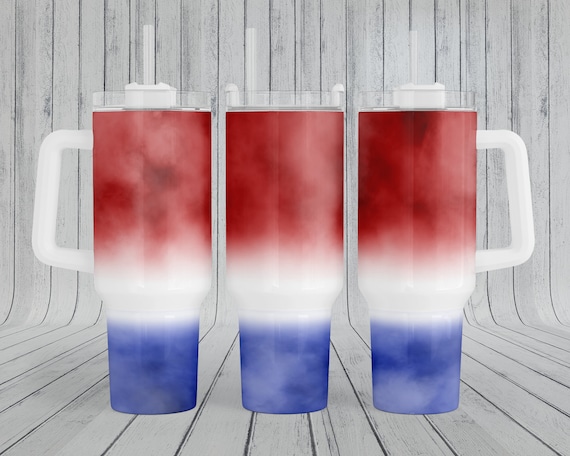 Red White Blue Smoke Ombre Blend, 40oz Tumbler Wrap for Men
