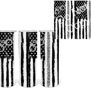 20 oz Skinny Tumbler Sublimation Design Template Download PNG DIGITAL Correction officer flag seamless  download 20oz wrap
