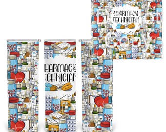 20 oz Skinny Tumbler Sublimation Design Template Download PNG DIGITAL Pharmacy tech  download  Seamless wrap