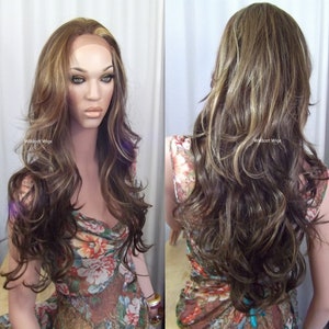 Heat OK .. Fabulous Extra Long LACE FRONT Wig . . Hot Color Mix  FS8.27.613
