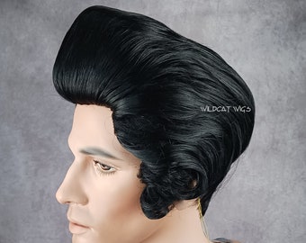 Elvis Wig .. 1950's Pompadour Wig .. Gaston Wig .. Fantastic Quality .. Theater Wig .. Deluxe Version Elvis Wig