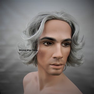 Gray Mens Wig Etsy