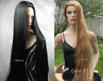 FABULOUS Color CHOICE Extra Long Godiva / Cher / Morticia Addams QUALITY Wig 40 inch