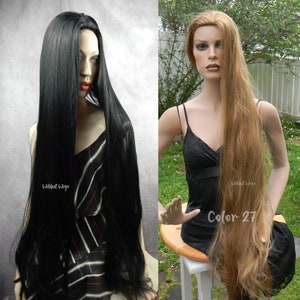 FABULOUS Color CHOICE Extra Long Godiva / Cher / Morticia Addams QUALITY Wig 40 inch