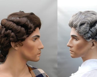 Colonial Man Wig .. Color Choice .. Great for Historical Plays, Musicals, Hamilton, Beauty and the Beast, 17th Century. Nice quality