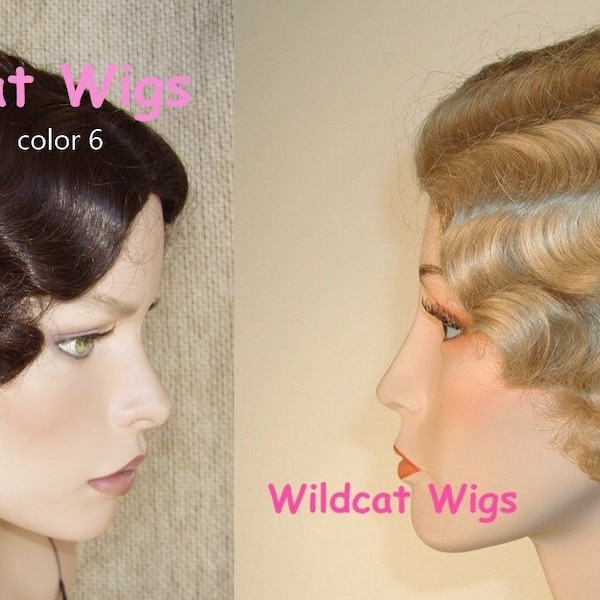 Marcel Color Choice Finger Wave Wig.  QUALITY Theater wig .. Fingerwave Theatre. Flapper 1920's 1930's Mae West