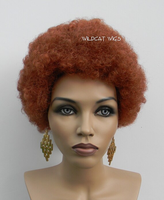 small red afro wig