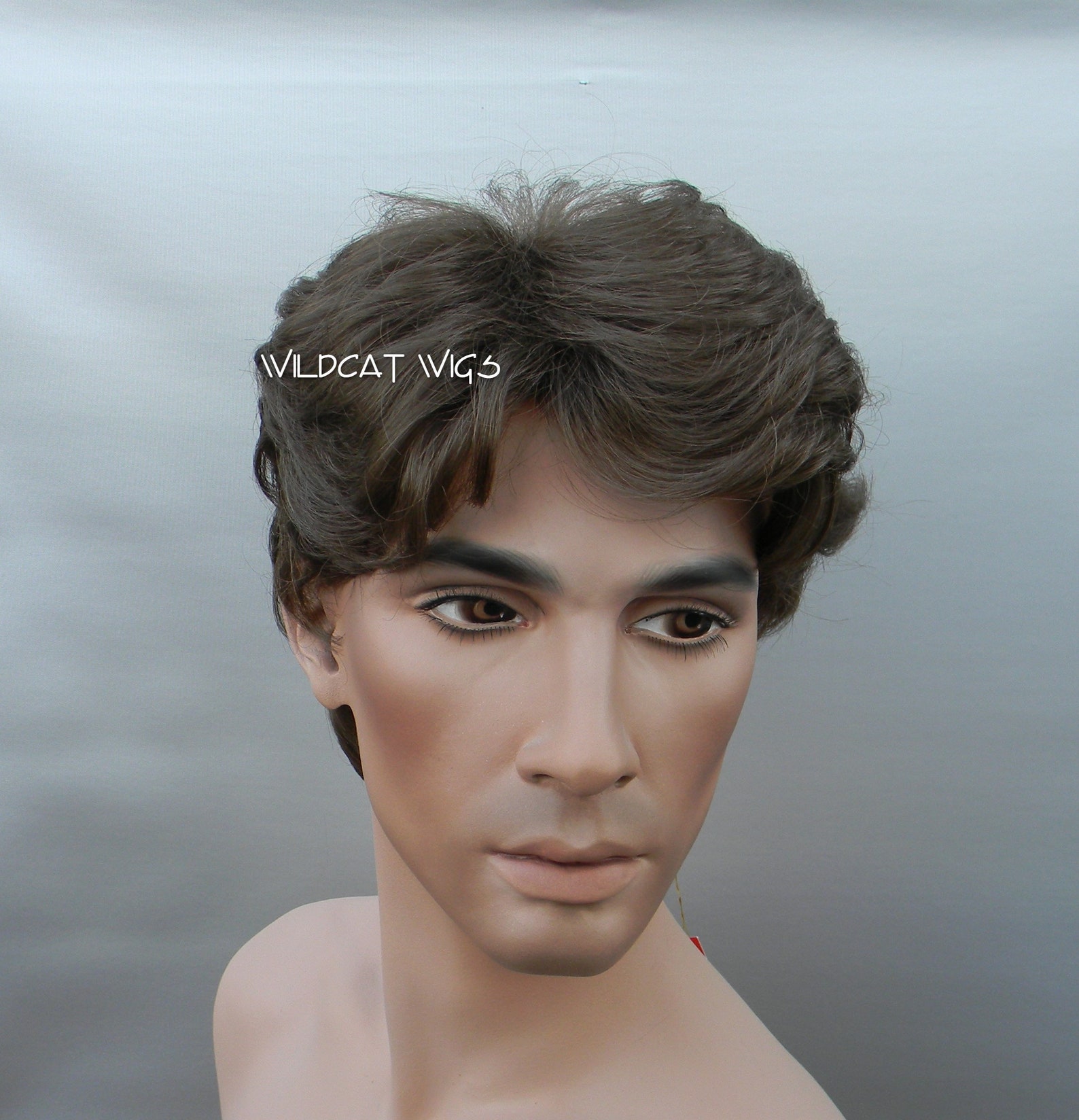 Review for Blue and white mixed color men's wig YV40418