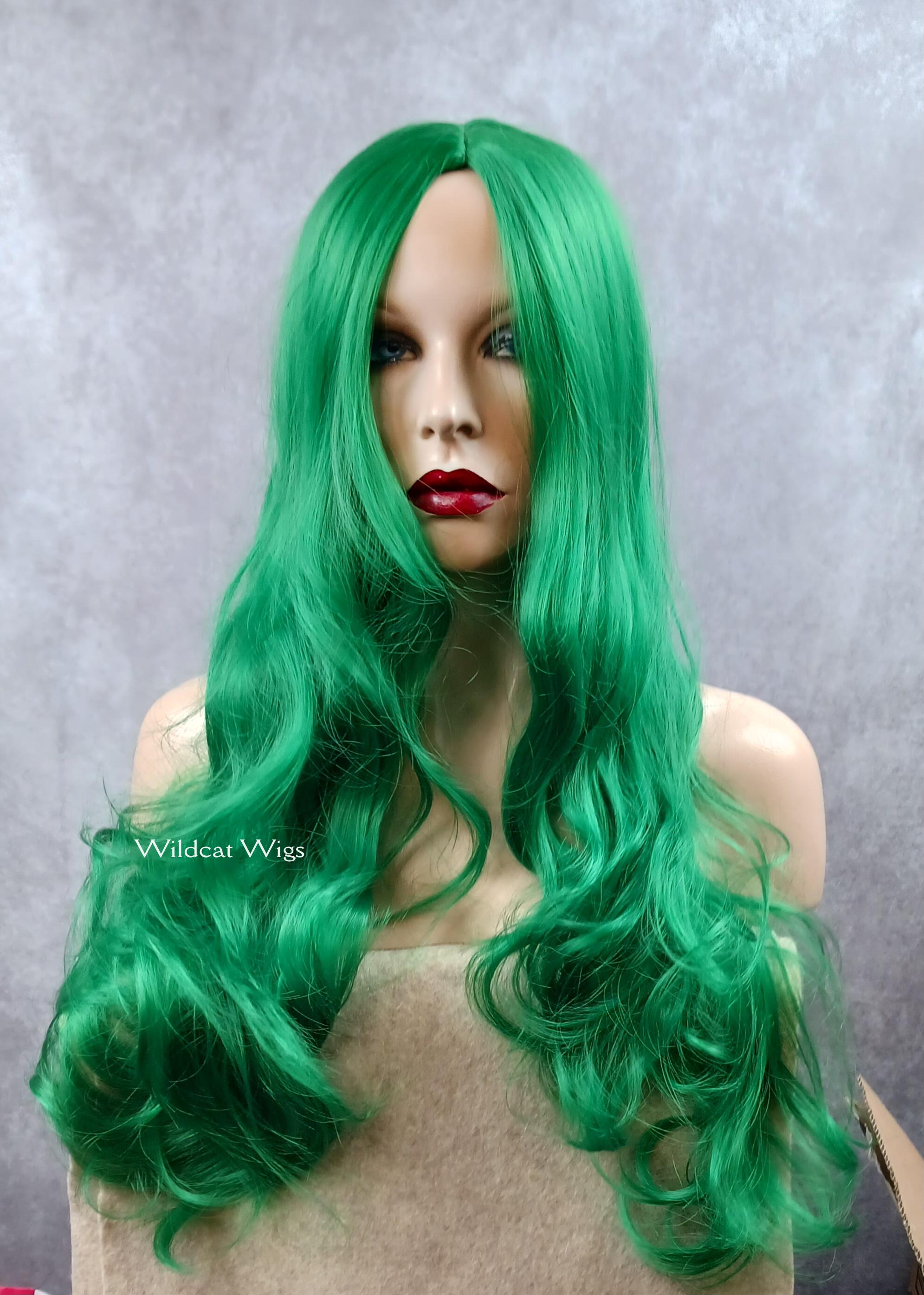 green fancy dress wig WIG | Green Wig | Costume Wig | Natural-Looking Wig for Women main image 1