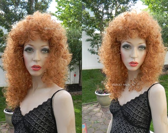 SEXY Curly Long Wig NEW. Unisex Drag Belly Dancing Exotic Pirate Stripper HOT! Ginger, 80&#39;s