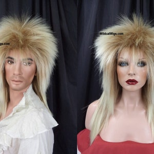 Jareth Goblin King Bowie Wig .. Unisex .. Long Rocker style Wig .. 80's .. Heavy Metal .. Rock Band