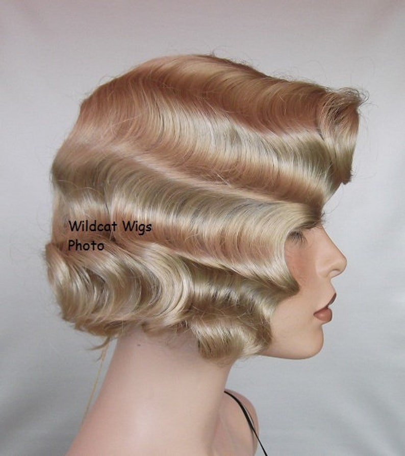 1930s Hairstyles for Long Hair Finger Wave Wig. Theatre Champagne Blonde. Quality. Flapper .. Downton Abbey $34.99 AT vintagedancer.com