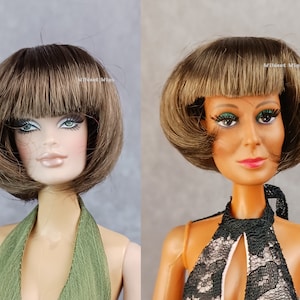Doll Wig .. Fits Vintage Barbie .. Fashion Royalty, Vintage Mego Doll such as Cher, etc, NEW .. Brown Synthetic Mohair Wig