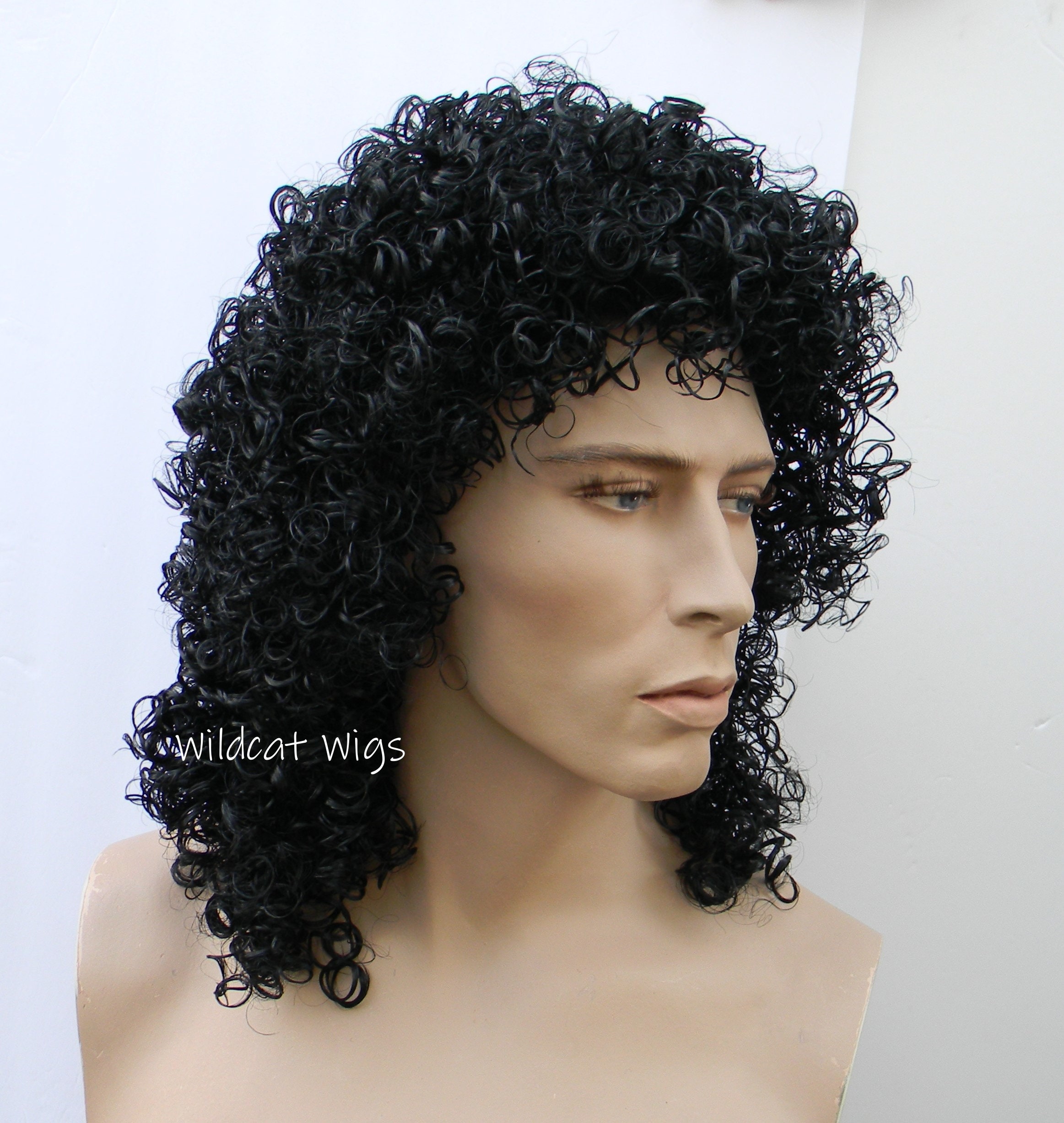 Curly black 2024 wig mens
