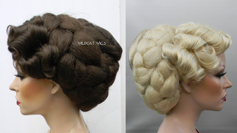 Victorian Wigs, Hair Pieces  | Victorian Hair Jewelry     Elaborate Victorian Wig Color Choice ...  1870 Weighs over 1 pound Theater Wig  AT vintagedancer.com