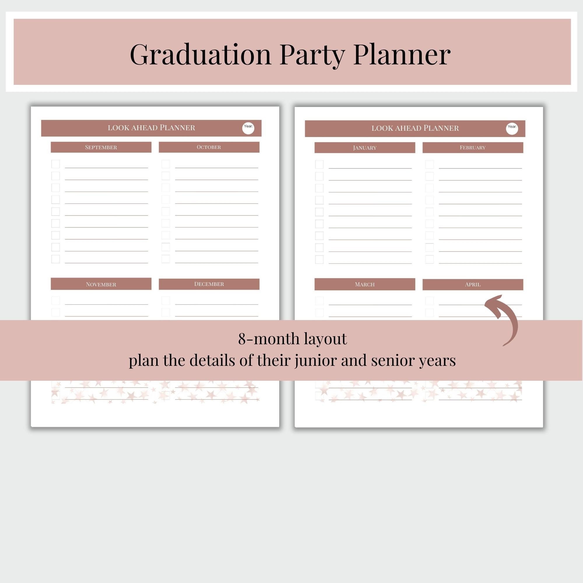 Graduation Party Planner, Printable, Graduation Open House, - Etsy